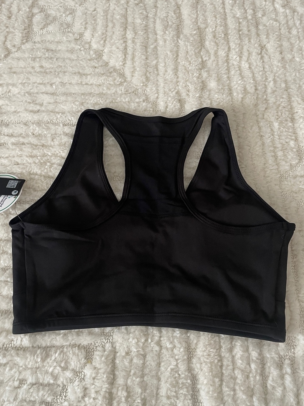 Black Racerback V-Front Sports Bra - Picture 2 of 8